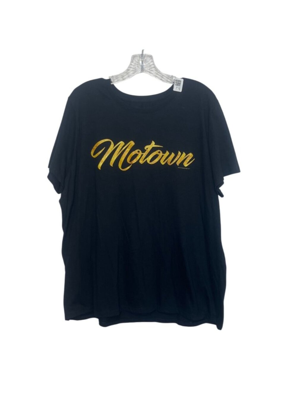 Motown Script Logo Graphic Tshirt Detroit Michigan Motor City Womens 2XL Black